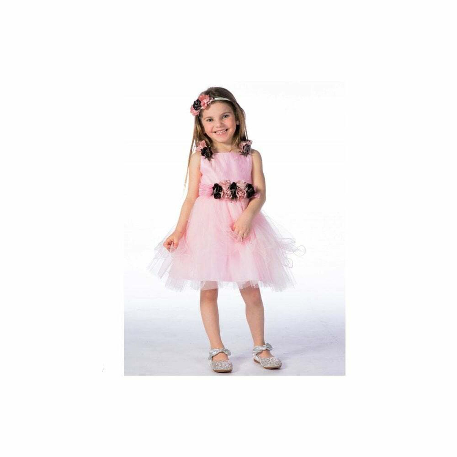 Girls Pink Sleeveless Dress, 1, hi-res