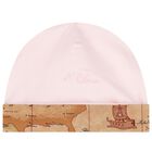 Baby Girls Pink & Beige Geo Map Babygrow Gift Set, 3, hi-res