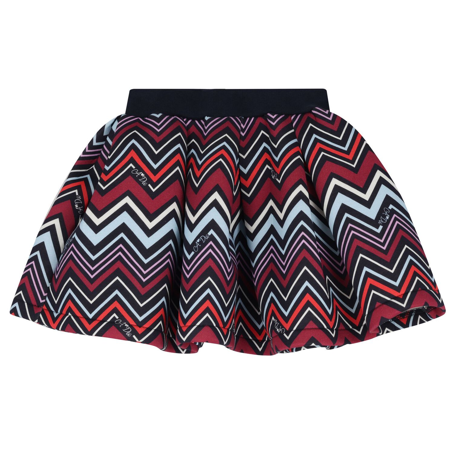 Girls Multi-Coloured Zig Zag Skirt Set, 2, hi-res