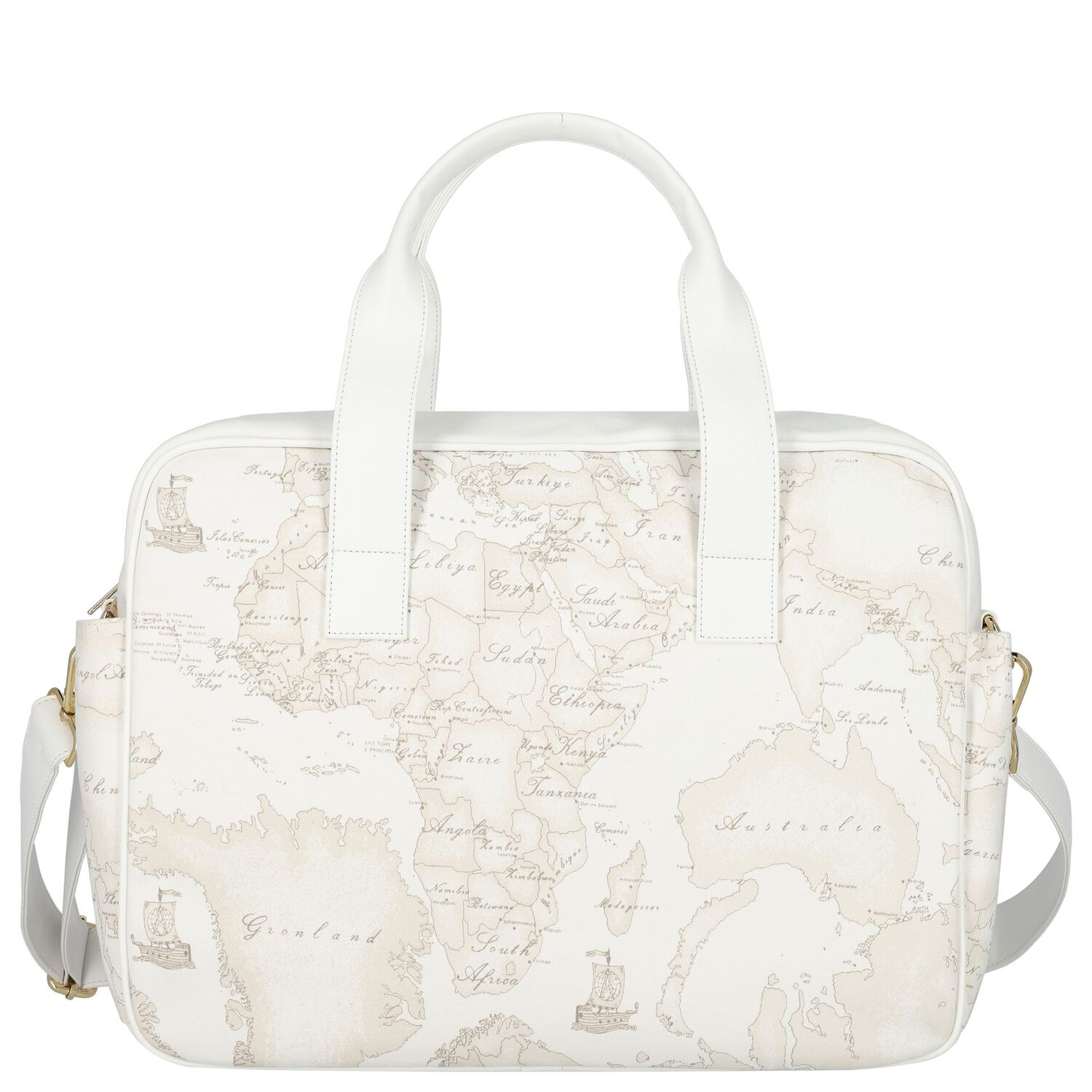 Ivory & Beige Geo Map Baby Changing Bag, 1, hi-res