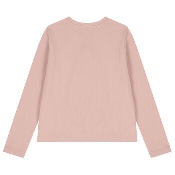Girls Pink Printed Long Sleeve Top
