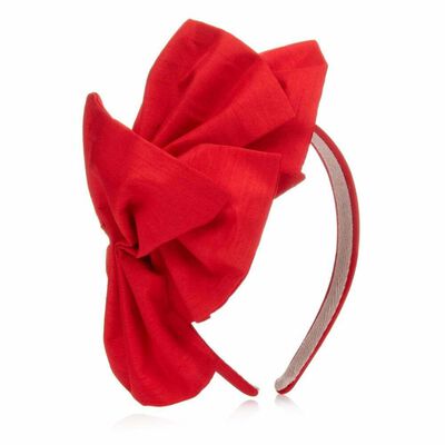 Girls Red Bow Hairband