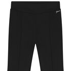 Girls Black Flared Jeggings, 1, hi-res