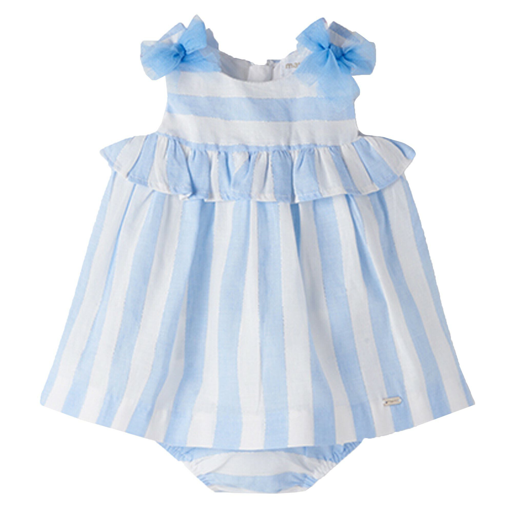 Mayoral Baby Girls Blue White Dress Set Junior Couture UK