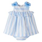Baby Girls Blue & White Dress Set, 2, hi-res