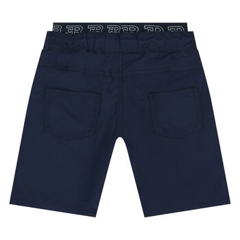 Younger Boys Navy Blue Logo Shorts