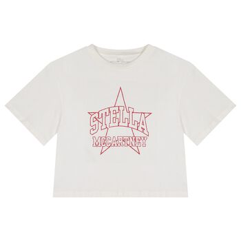 Girls White logo T-Shirt