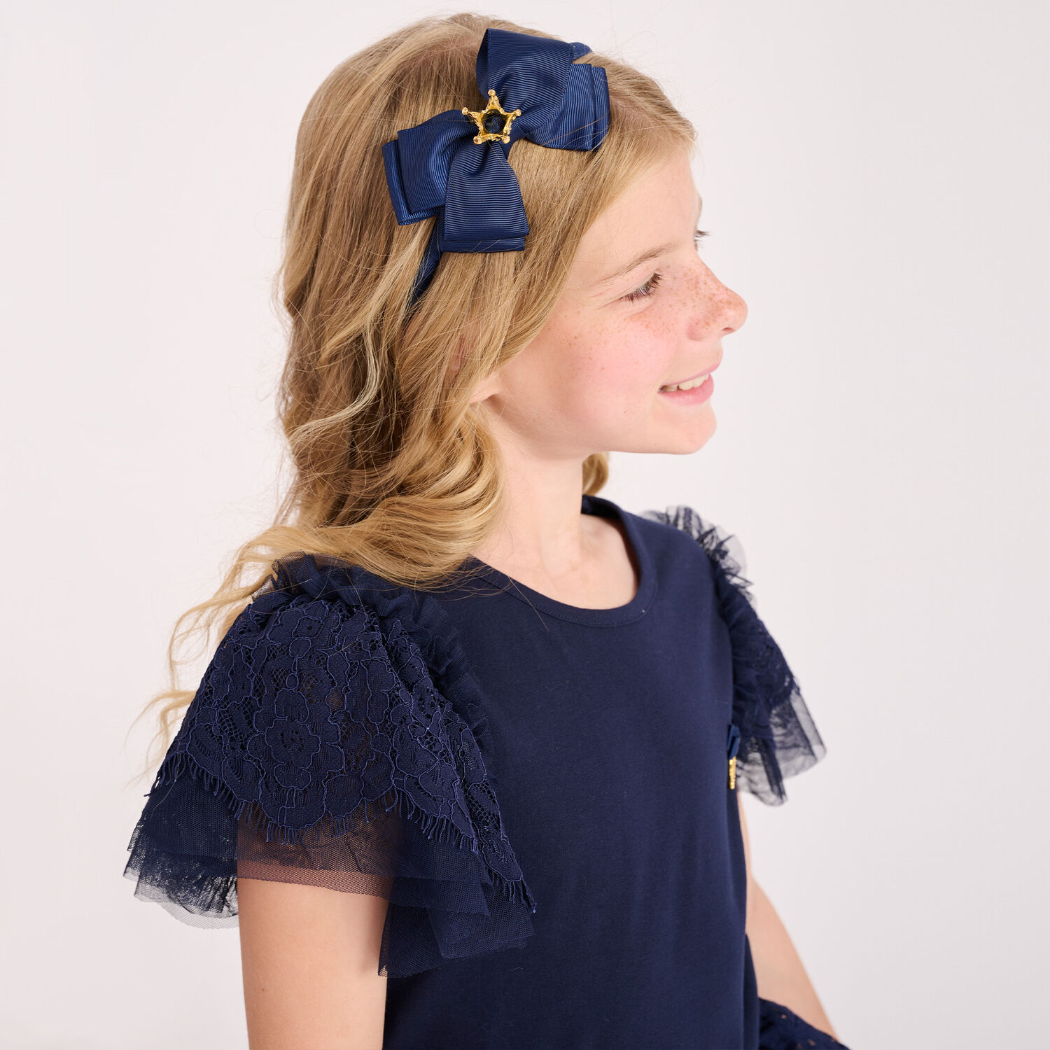 Girls Red Lace Top, 3, hi-res