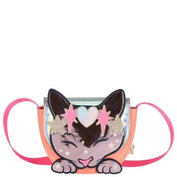 Girls Pink & Orange Cat Bag 