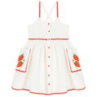 Girls Ivory Strawberry Dress, 1, hi-res