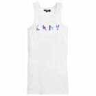 Girls White Logo Dress, 1, hi-res