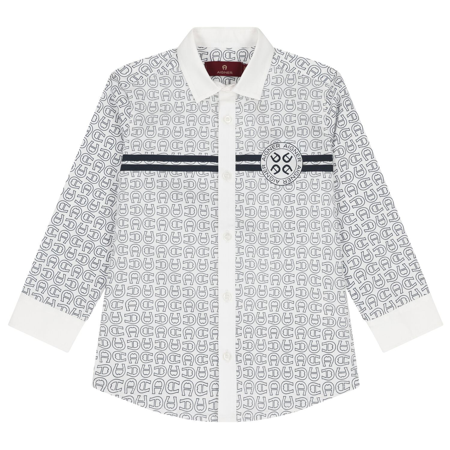 Boys White Logo Shirt, 1, hi-res