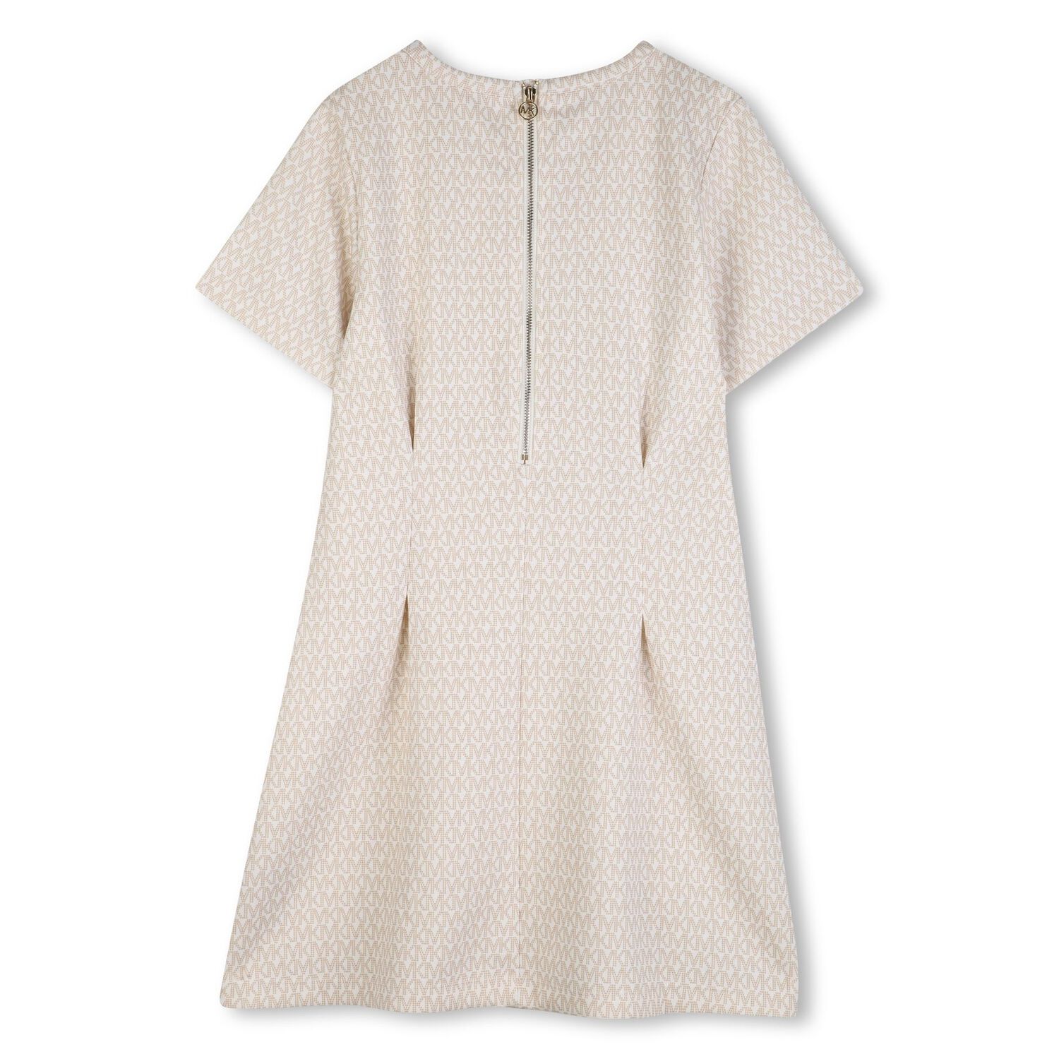 Girls Beige Logo Dress, 1, hi-res