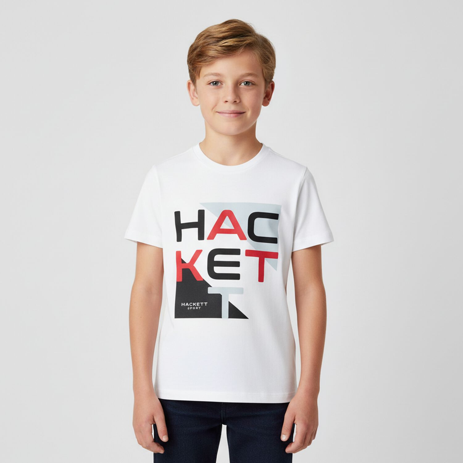 Boys White Logo T-Shirt, 1, hi-res