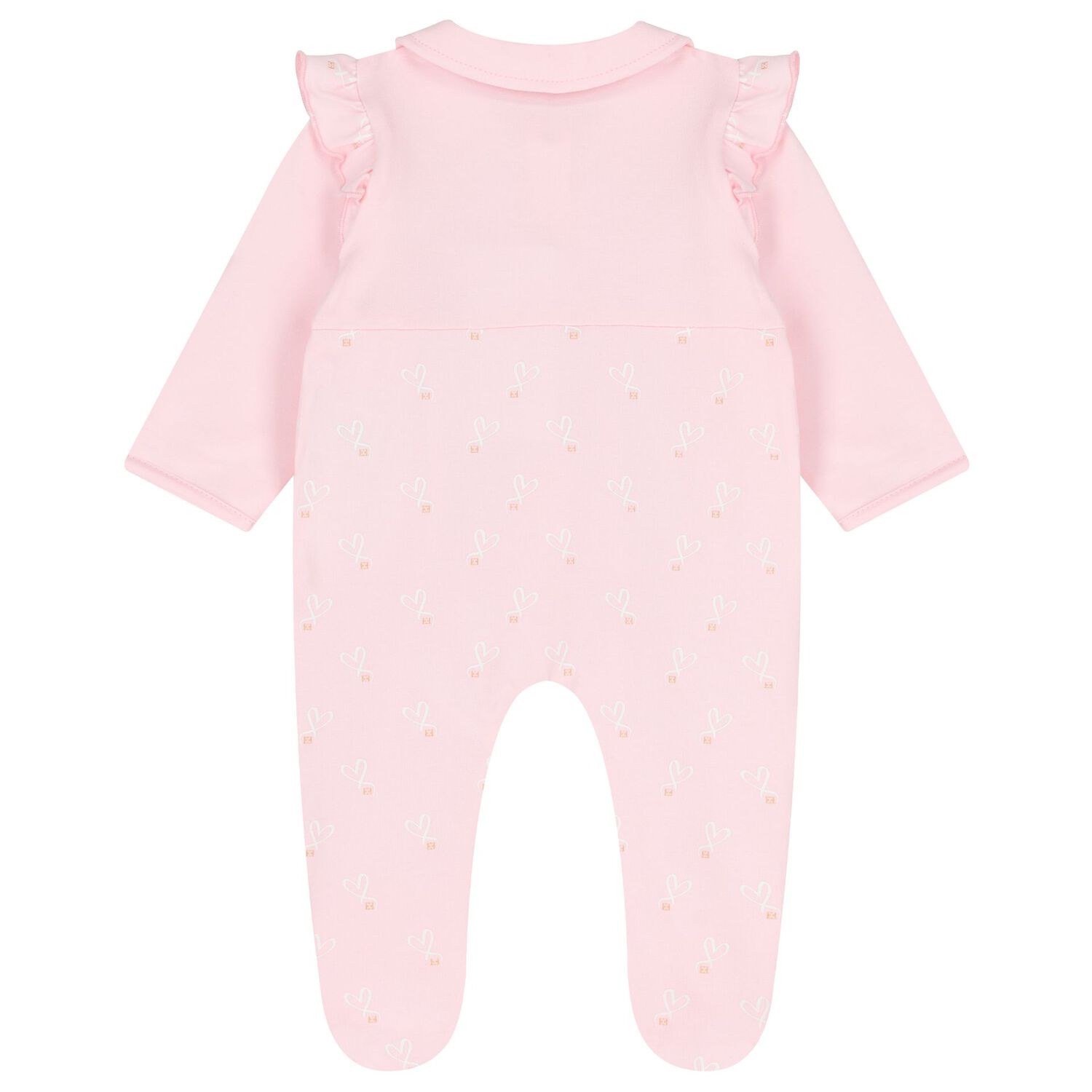 Baby Girls Pink Logo Heart Babygrow, 2, hi-res