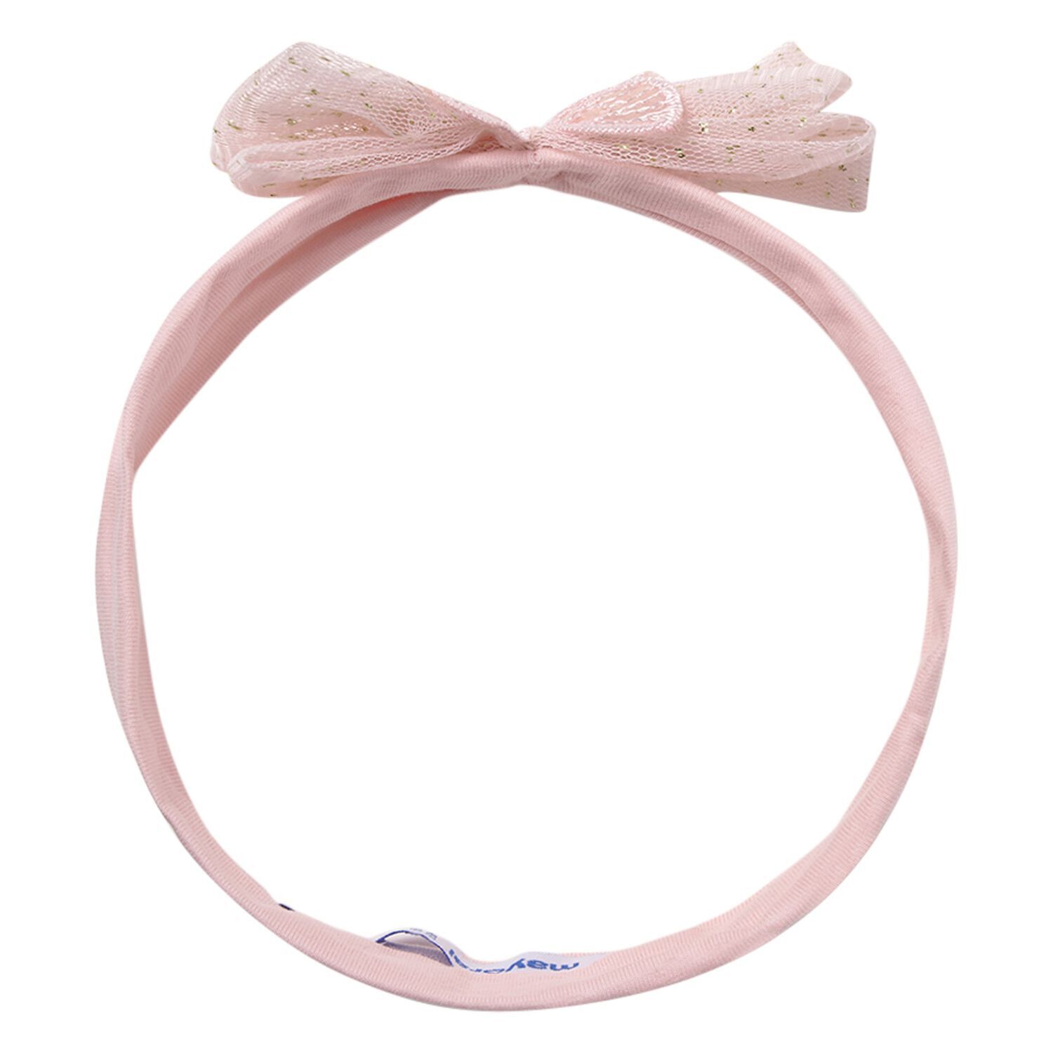 Baby Girls Pink Tulle Bow Headband, 2, hi-res