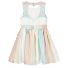 Girls Glitter Striped Dress , 1, hi-res