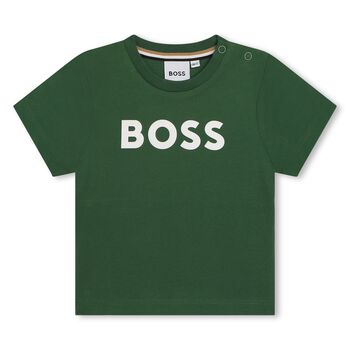 Younger Boys Green Logo T-Shirt