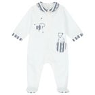 White & Navy Blue Bear Babygrow, 3, hi-res