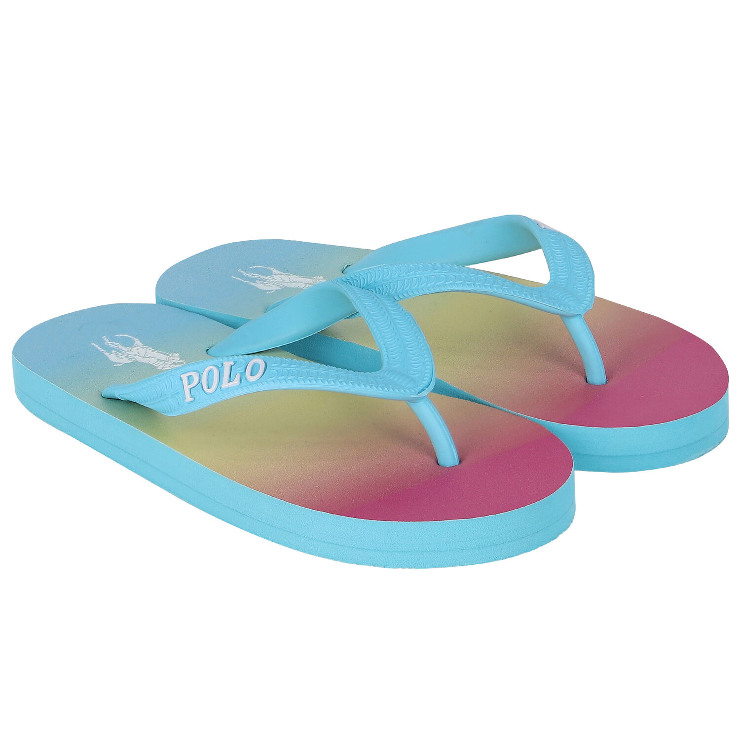 Girls Multi-Colored Logo Flip Flops, 1, hi-res image number null