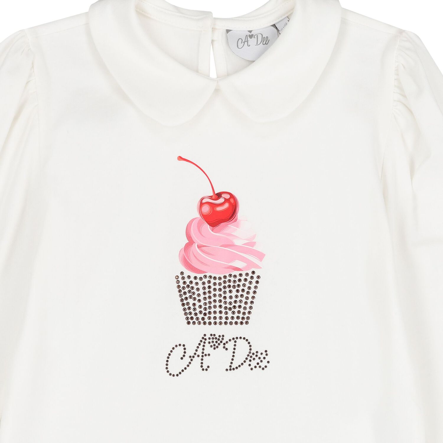 Girls Ivory & Pink Bear Skirt Set, 1, hi-res