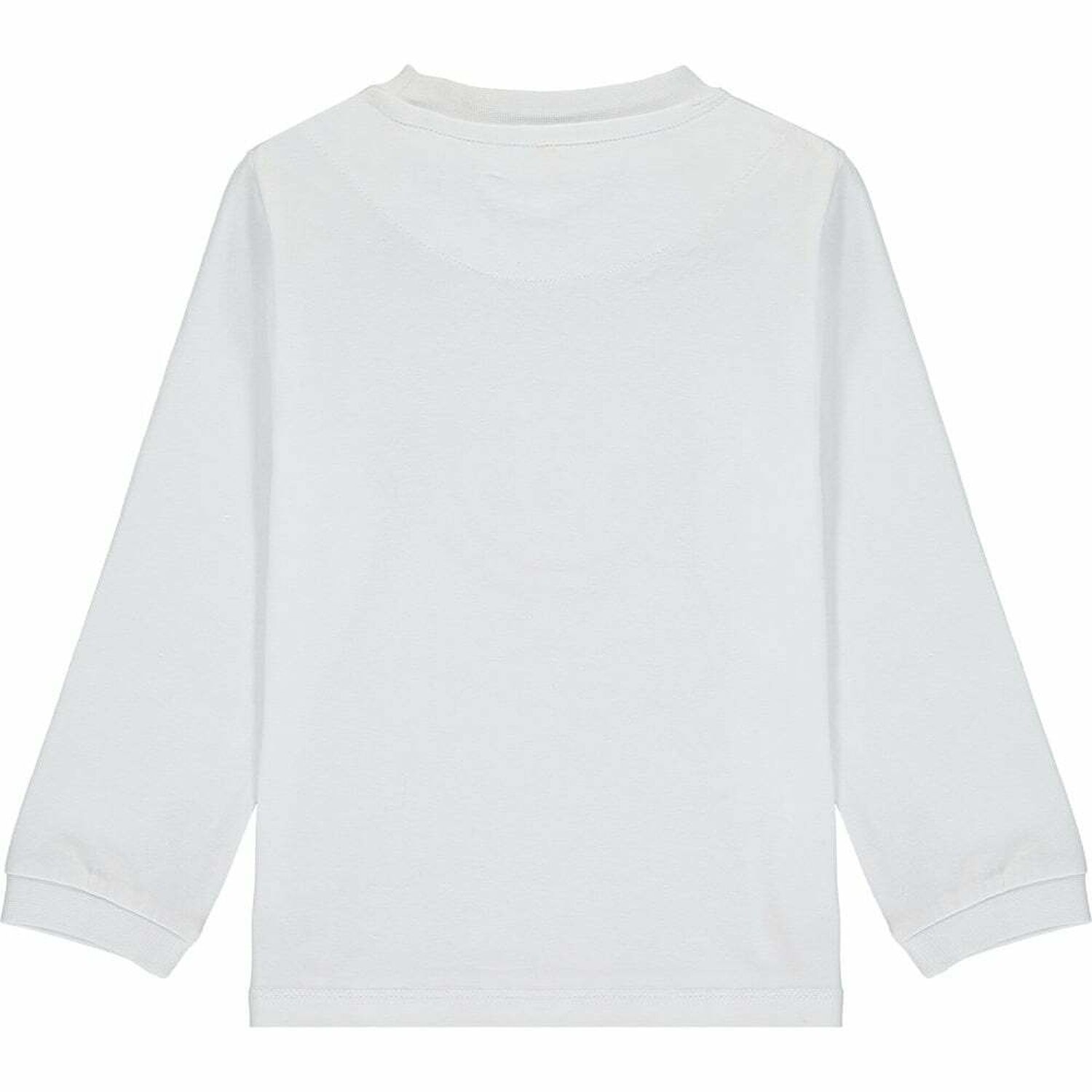 Boys White Logo Long Sleeve Top, 1, hi-res image number null
