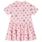 Girls Pink Floral Logo Dress, 1, hi-res