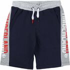 Boys Navy Logo Shorts, 1, hi-res