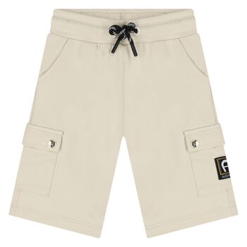 Younger Boys Beige Logo Shorts