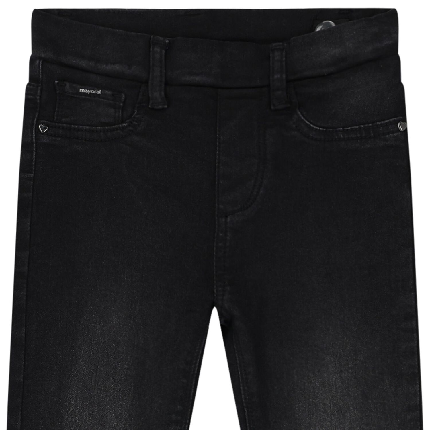 Girls Black Denim Jeggings, 1, hi-res image number null