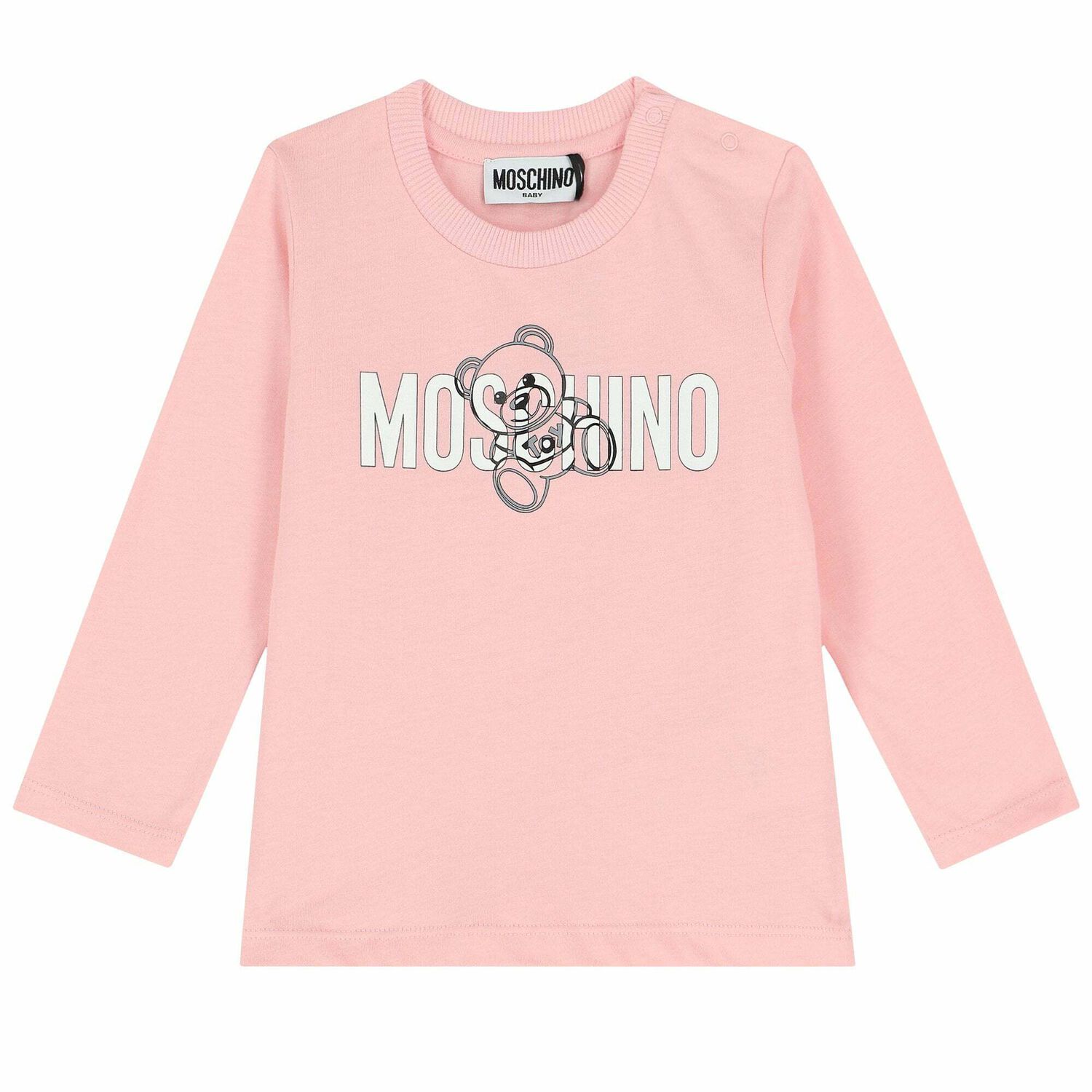 Pink Logo Long Sleeve Top, 3, hi-res