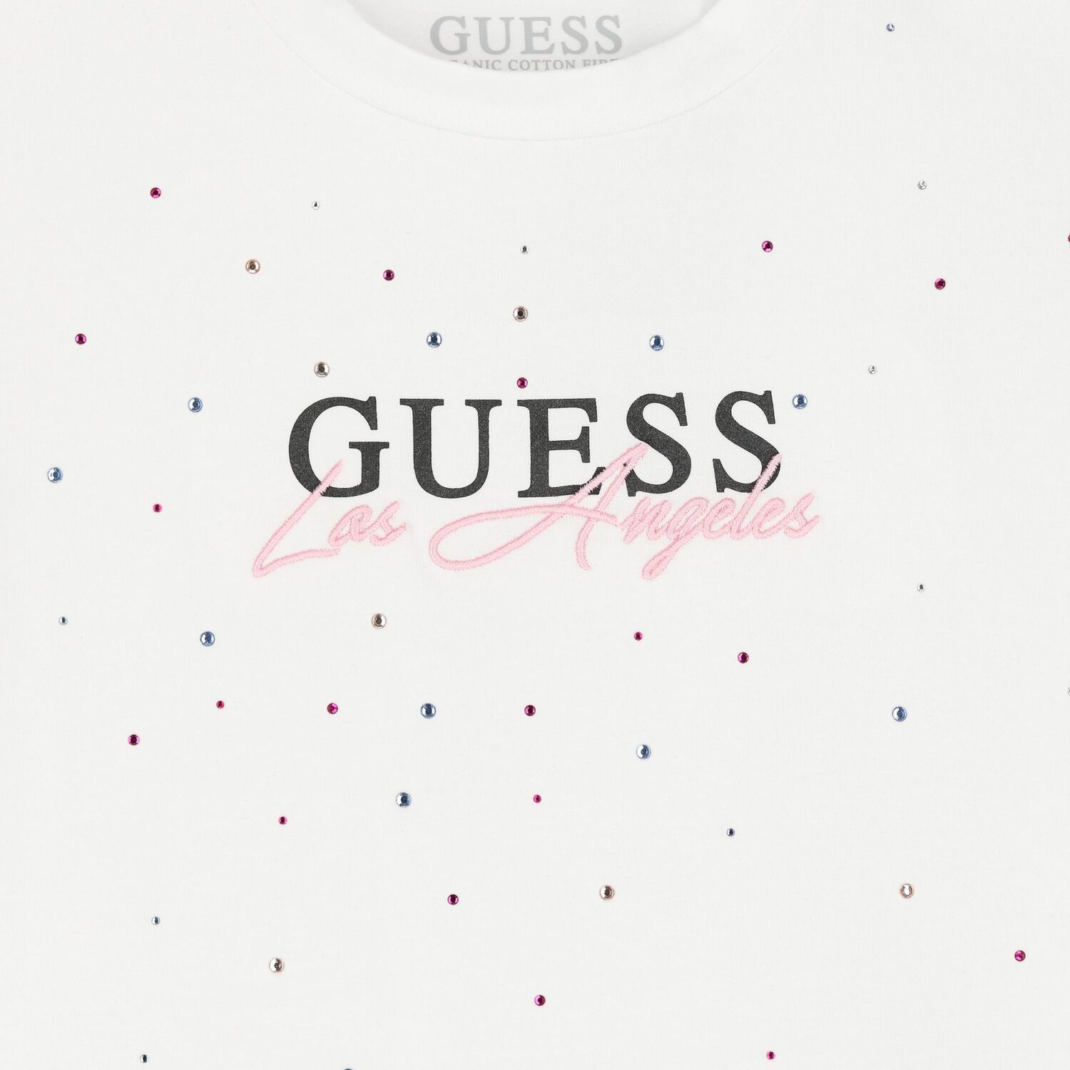 Girls White Embellished Logo T-Shirt, 1, hi-res image number null