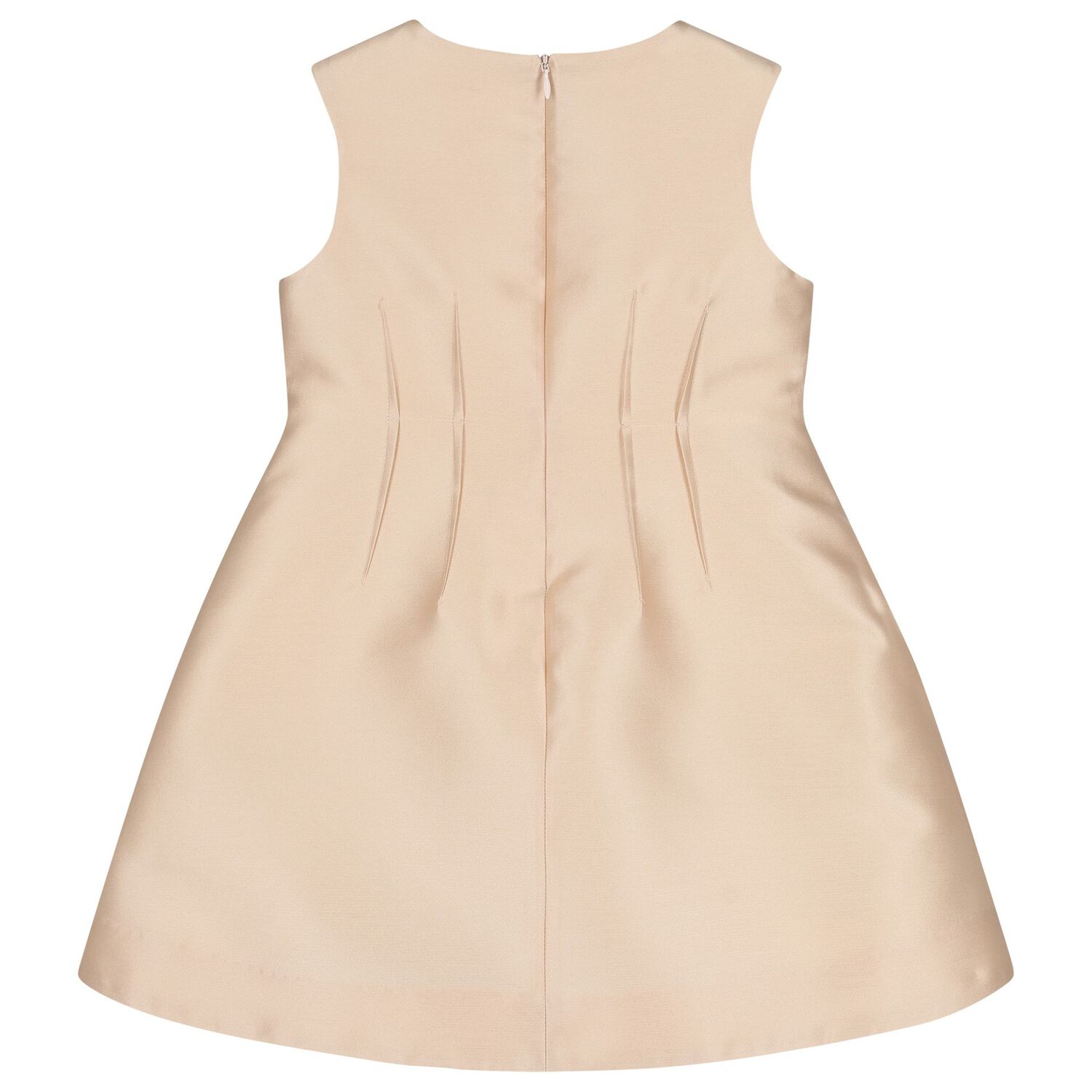 Girls Beige Satin Dress Skirt, 2, hi-res