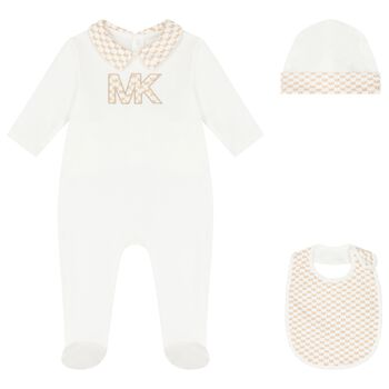 Baby Girls Ivory Logo Babygrow Gift Set