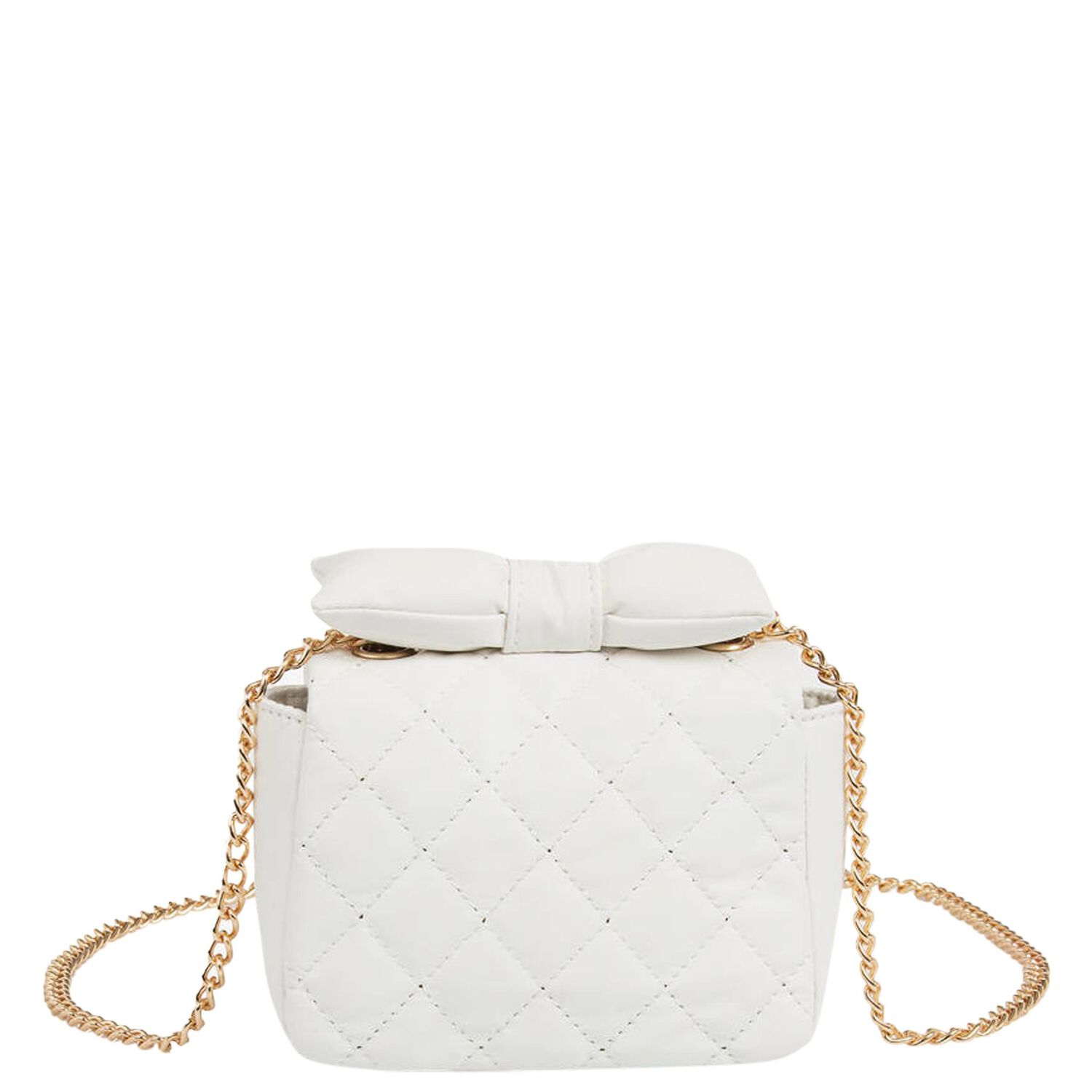 Girls White Bow Handbag, 1, hi-res