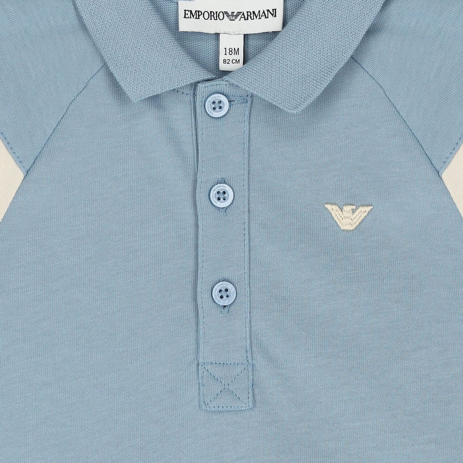 Younger Boys Blue Logo Polo Shirt, 2, hi-res