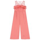Girls Pink Crepe Jumpsuit, 1, hi-res