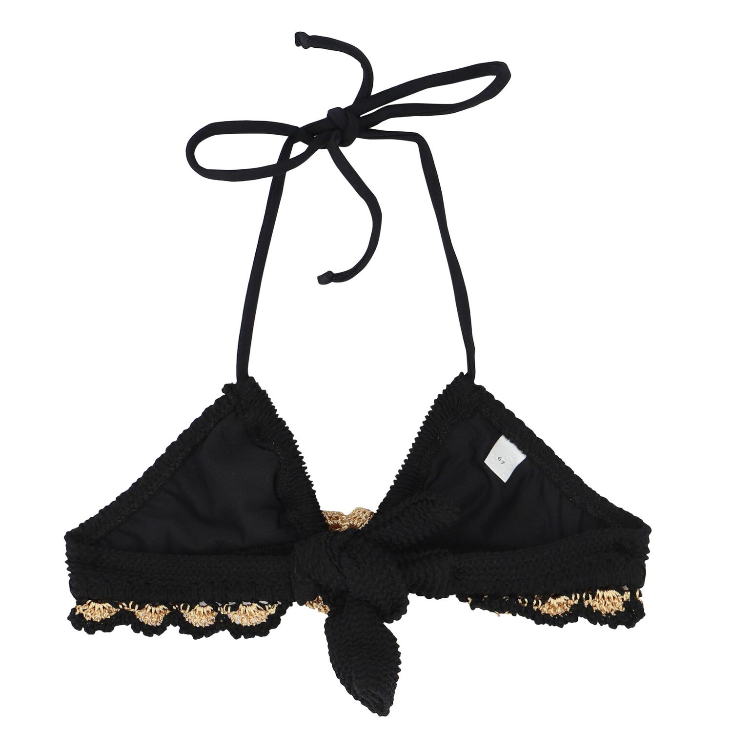 Girls Black & Gold Crochet Bikini, 1, hi-res image number null