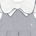 Girls White & Blue Striped Bow Dress, 1, hi-res