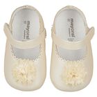 Baby Girls Gold Leather Pre Walker Shoes, 1, hi-res