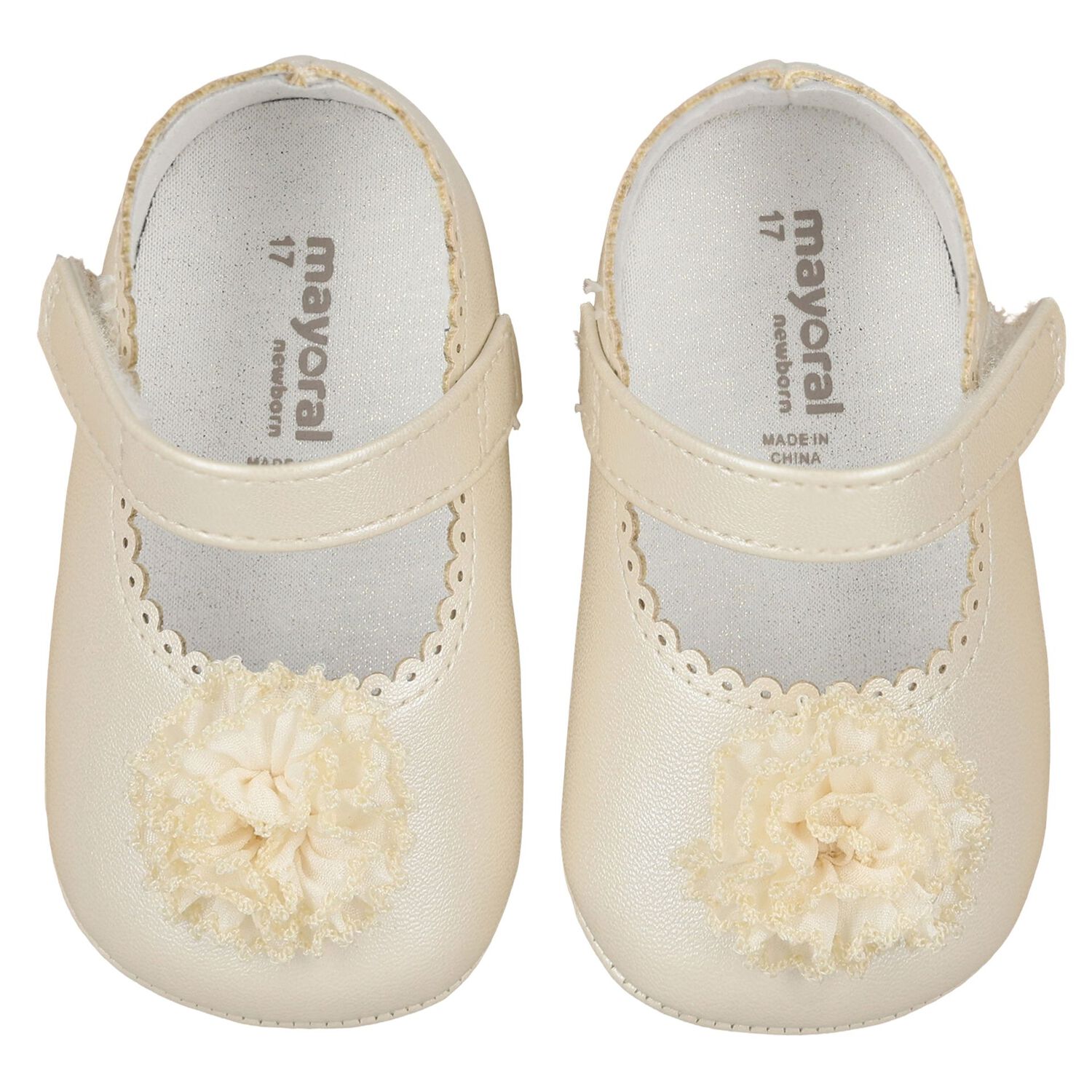 Baby Girls Gold Leather Pre Walker Shoes, 1, hi-res