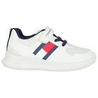 Boys White Logo Trainers, 1, hi-res