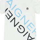 Boys White Logo T-Shirt, 1, hi-res