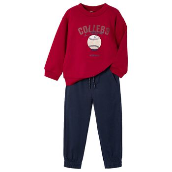 Boys Red & Navy Blue Tracksuit