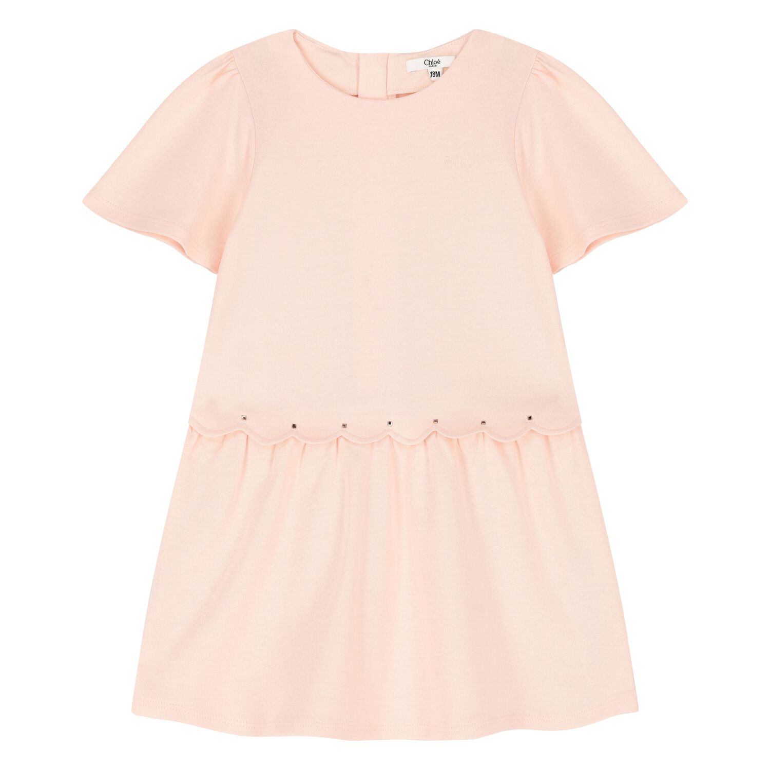 Younger Girls Pink Logo Dress, 1, hi-res