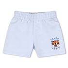 Younger Boys Blue Tiger Logo Shorts, 1, hi-res