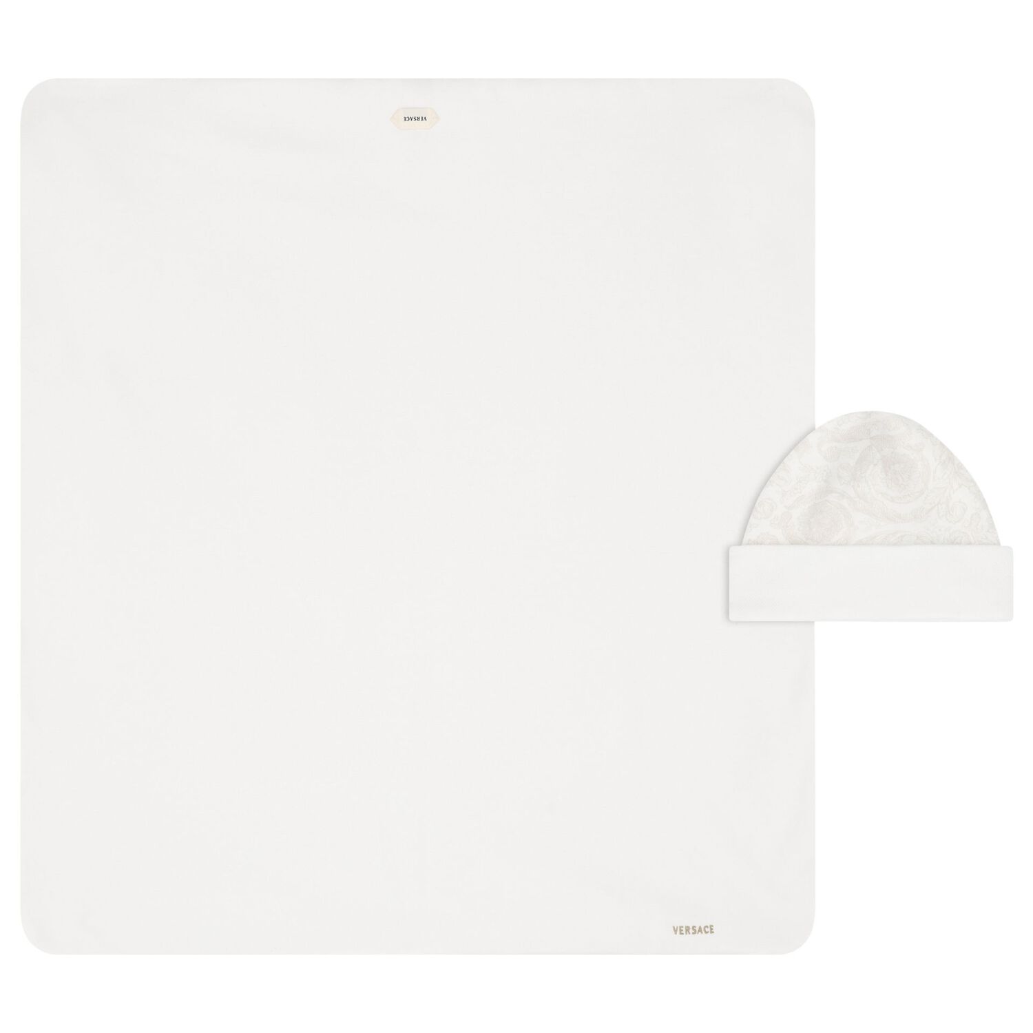 Ivory & Beige Barocco Logo Baby Gift Set, 1, hi-res