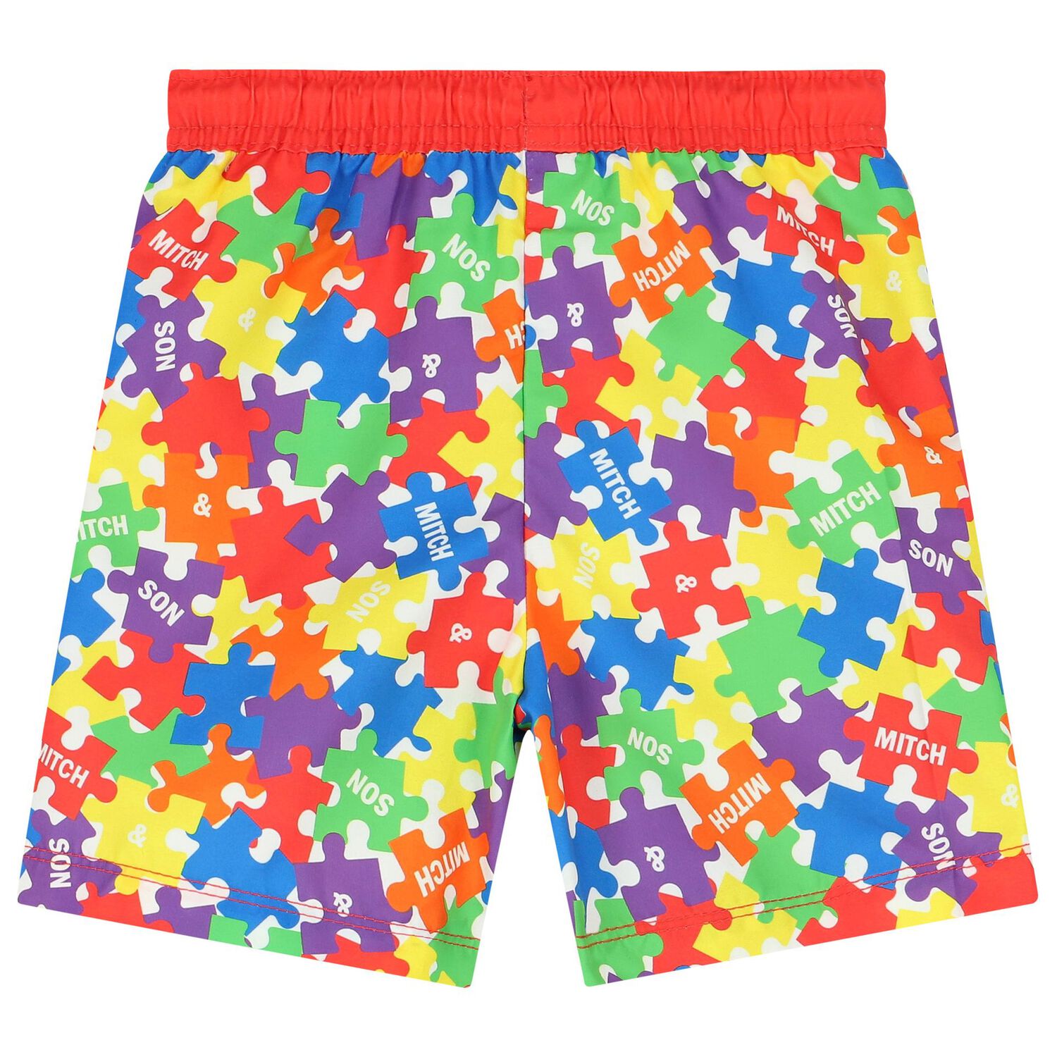 Boys Multi-Coloured Logo Puzzle Shorts Set, 1, hi-res