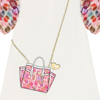 Younger Girls Ivory Crossbody Bag Dress
