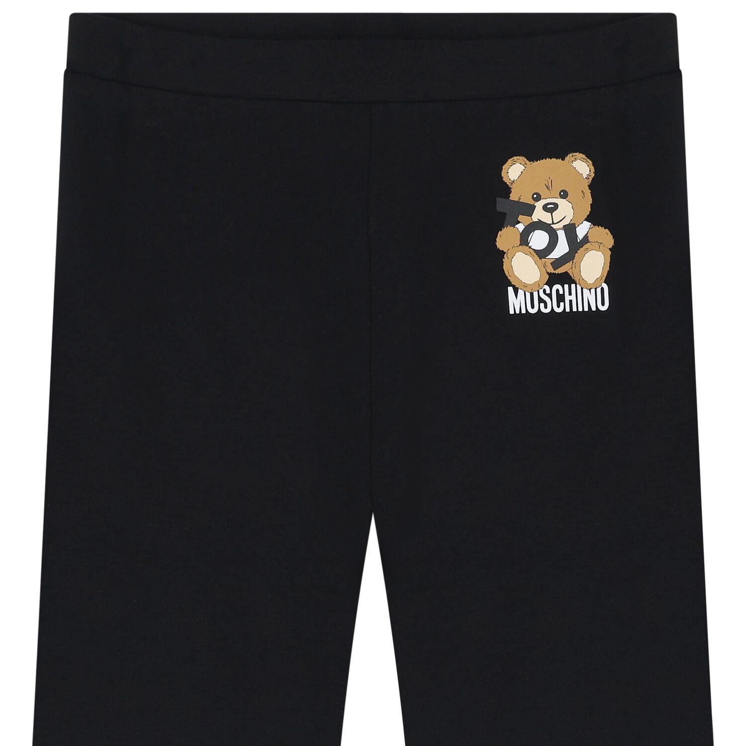 Girls Black Teddy Bear Logo Leggings, 1, hi-res image number null